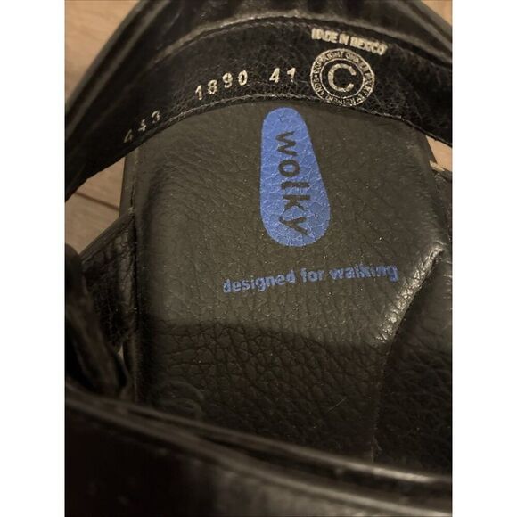 Wolky Womens PICHU Adjustable Sandals Black Leather 1890 Comfort 41 9.5 10 - Picture 5 of 6